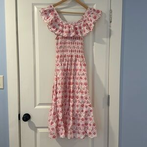 Hill House nap dress in pink shells and mermaids